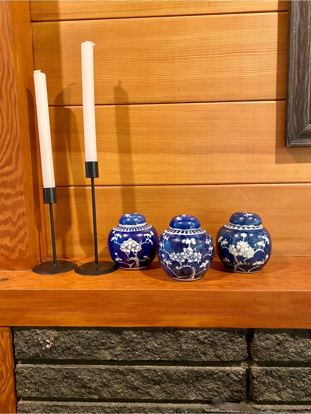 Blue Floral Porcelain Ginger Jar Trio - Home Accents Vases